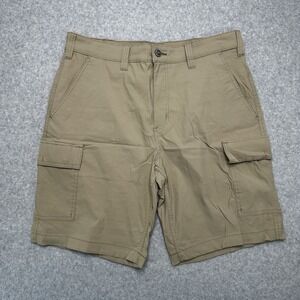 Eddie Bauer Travex Shorts Mens 36 Beige Nylon Rip Stop Cargo Outdoors Hiking New